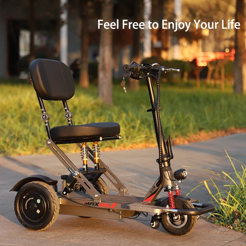 3 Wheel Elderly Electric Motorized Tricycle Lightweight Foldable Portable Folding Mobility Scooter for Disabled