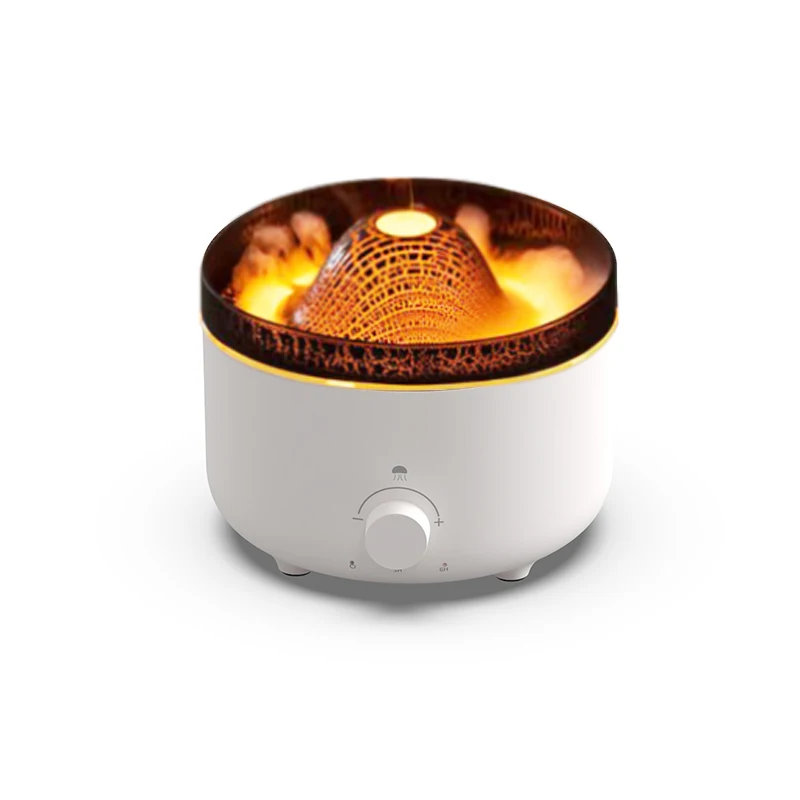 New Design 560ml Simulated Jellyfish Aroma Diffuser Volcano 3d Flame Multi Coloured Volcano Humidifier Diffuser Trend