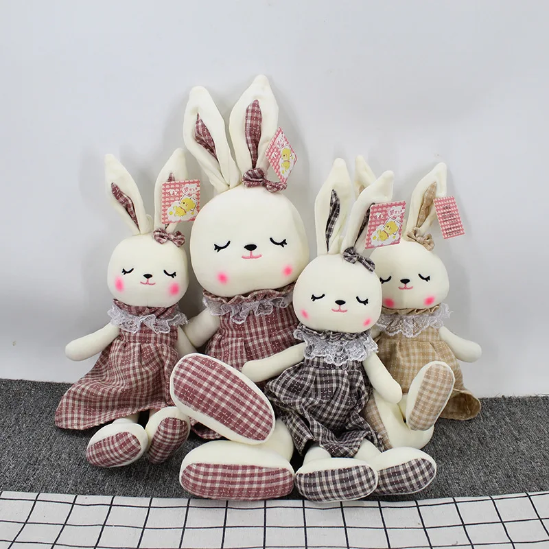 2021 New Bunny Mini Plush Toys  Coffee Pink Beige Color Rabbit Doll Small White Rabbit Soft Comfortable Hold Pillow