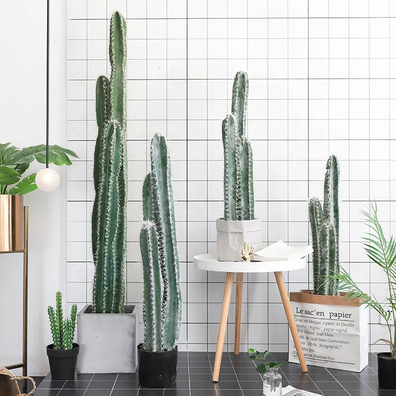 Artificial Home Decoration Nearly Natural Column Bonsai Faux Cactus Fake Cactus Plants