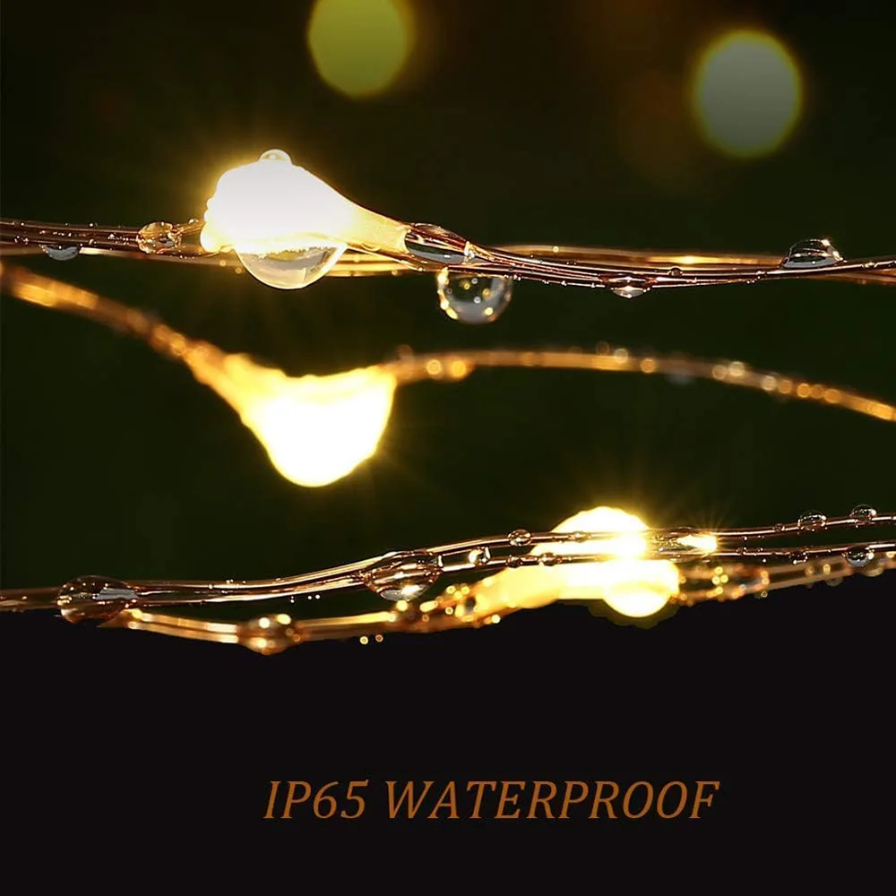 Outdoor Hofoled Solar String Lights Waterproof LED Copper Wire Lights for Decoration Patio Yard Trees Christmas Wedding Party