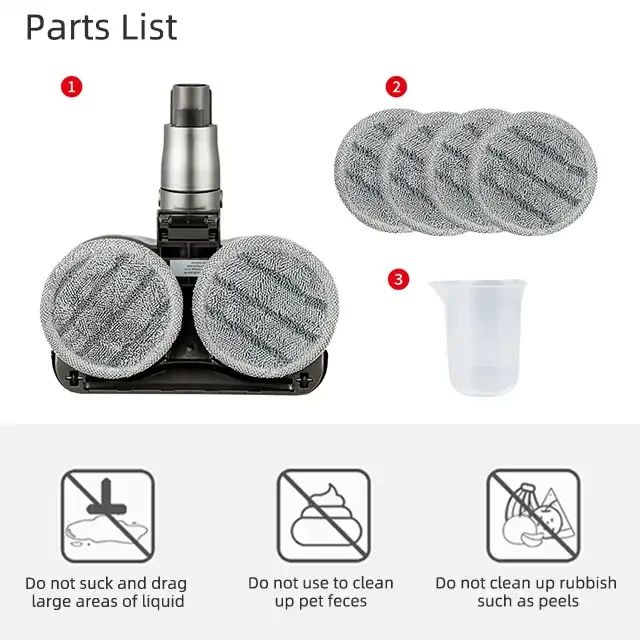 Motorized Electric Vacuum Cleaner Water Spraying Cleaning Mop Head, Vacuum Cleaners Parts For Dysons V7 V8 V10 V11