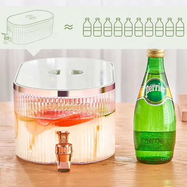 5.3L Beverage Dispenser Juice Container Dispenser Refrigerator Cold Water Bucket With Faucet