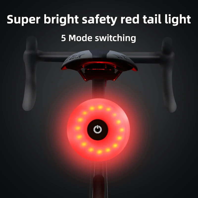 Amazon Bike Tail Light MTB Road Bike Night Cycling Rear Light Smart Brake Sensor Warning Light Waterproof Bicycle Accessories