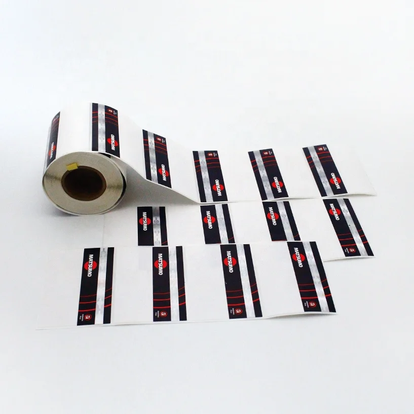 Custom PET Hot Stamping Paper Adhesive Labels with Hologram Sliver Stamping Foil sticker