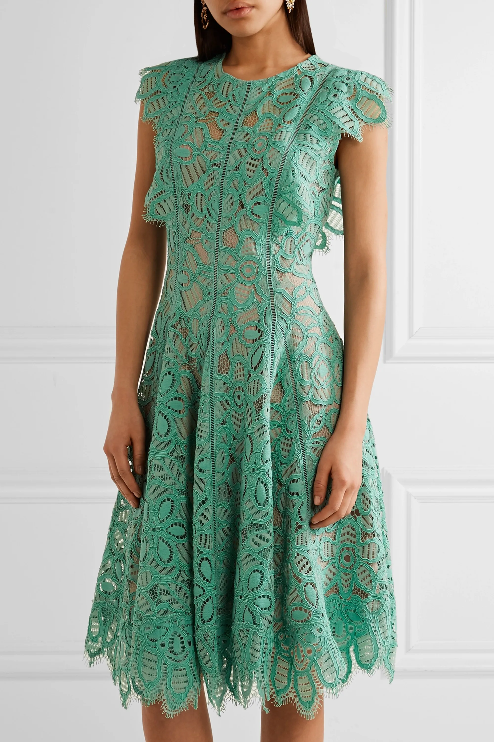 Fashion Summer Custom Clothes Latest New Design Women Lady Elegant Clothing Wholesaler Corded Lace Midi Casual Dresses