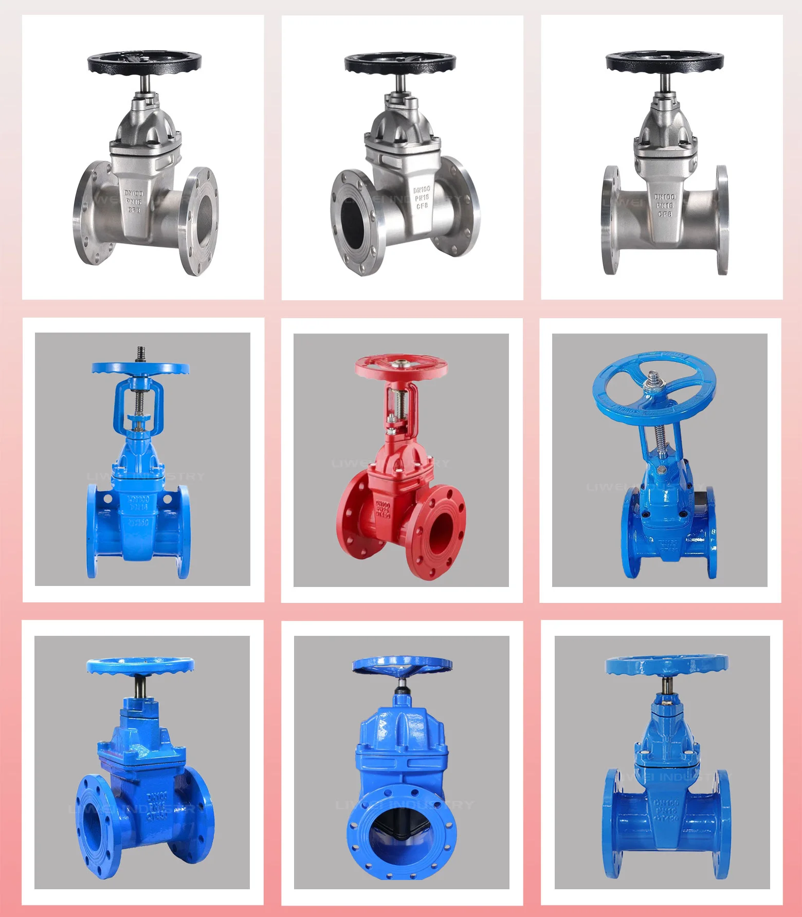 DN50-DN1000 100mm Gate ValvesManual / Electric Gate Valve Pn40 PN10/PN16 Stainless Steel Gate Valve