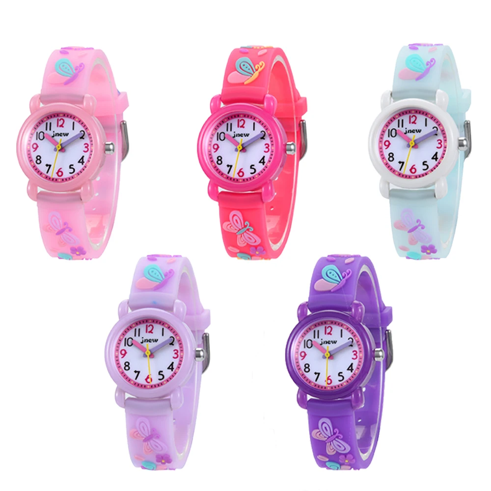 custom kids watches Ultra-thin cartoon watches watch butterfly girls colour green for 9 year