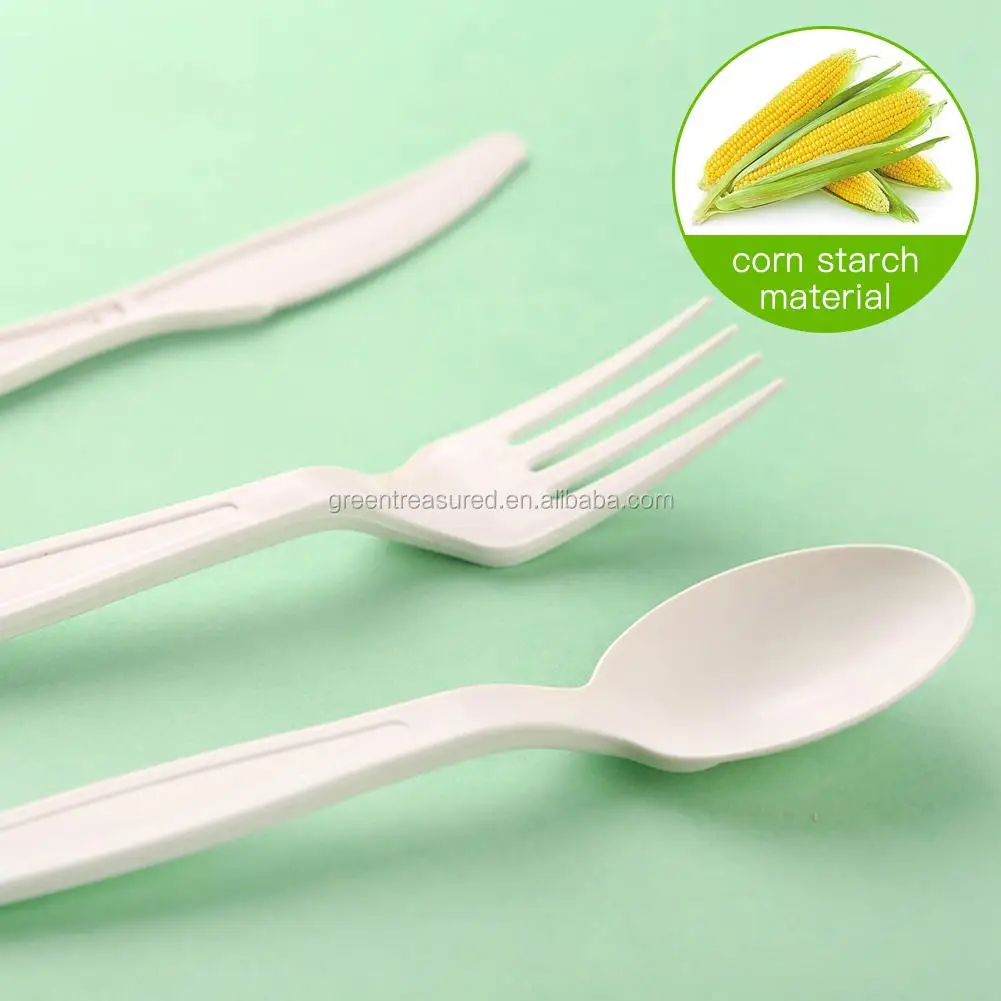 Disposable Kitchen Cutlery Compostable biodegradable Spoon  Fork and knife