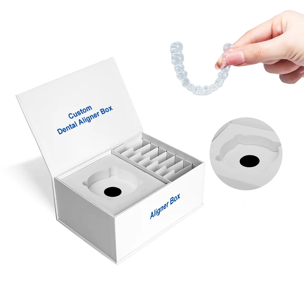 Customized Magnet Dental Clinics Clear Correct Braces Boxes Magnetic Aligner Box With Accessories
