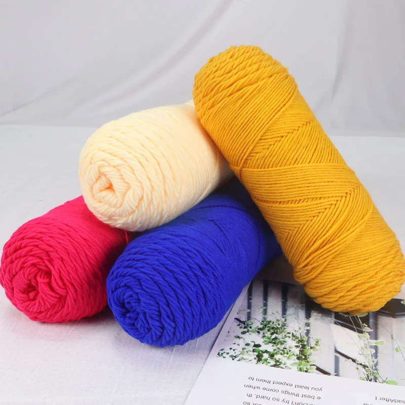 RongMeiXuan 5ply 62colors Cotton Acrylic Blend Yarn Crochet Milk Cotton Yarn