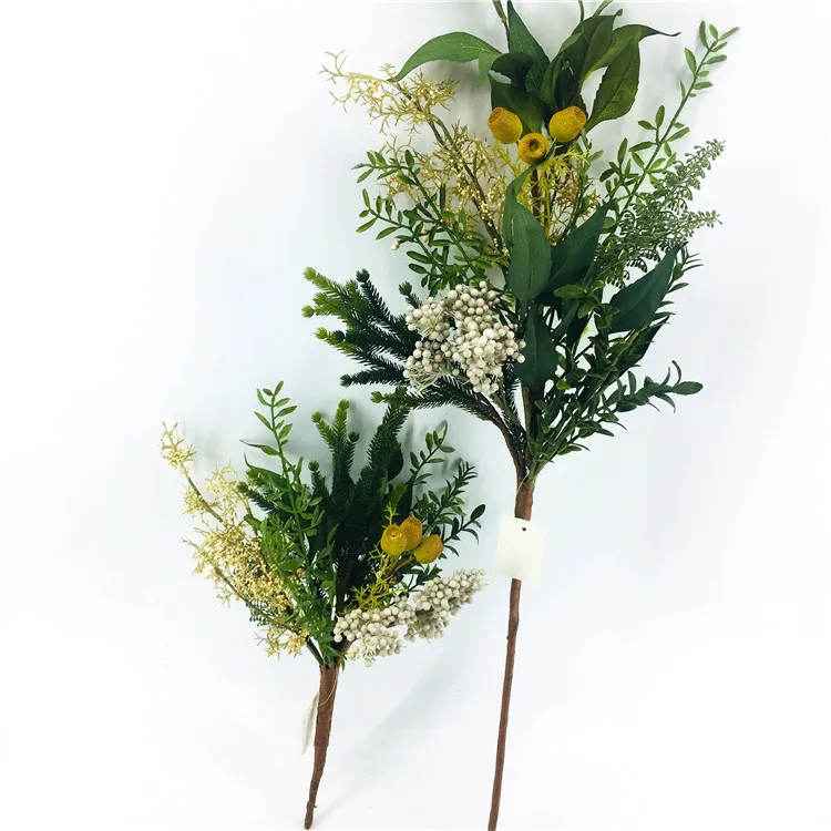 Flower Stem Bunch Green Berry Fruit Artificial Branch