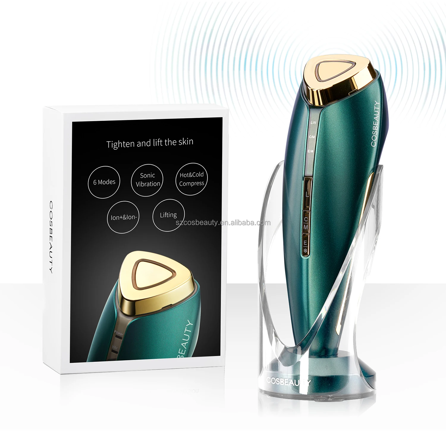 COSBEAUTY Горячий Холодный косметического ухода за EMS Лифт Массажер Уход за кожей лица Лифт подтяжки кожи Вибрационный Электрический массажер для лица