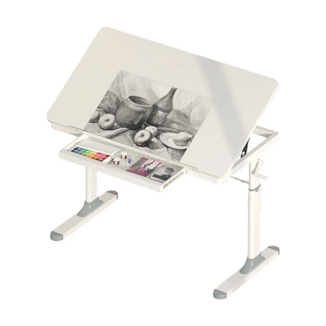 White Drafting Table student wood drawing desk
