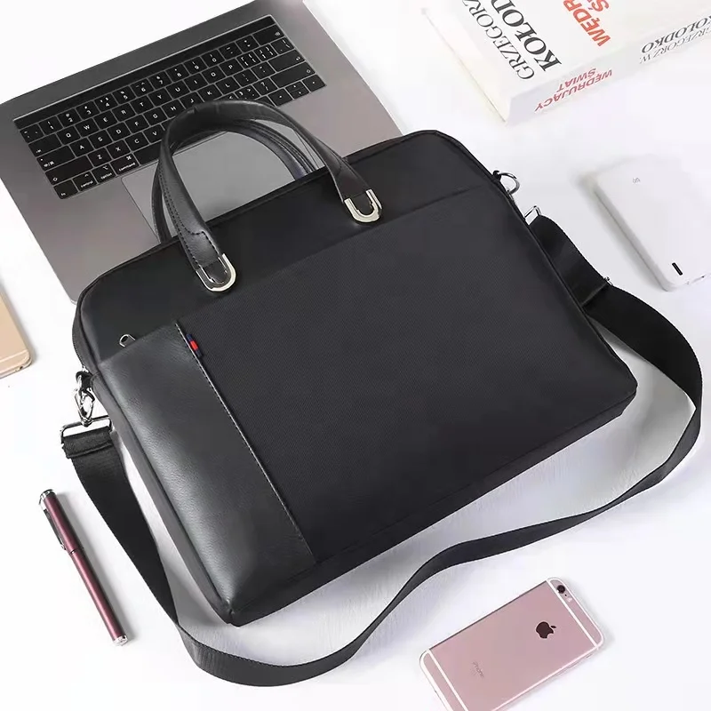 Wholesale Office Single Shoulder Laptop Business Waterproof Canvas Briefcase Mens Messenger Bag