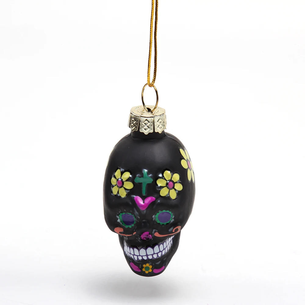 Halloween Decorations Glass Blown Sugar Skull Crafts Unique Horror Styles Bone Ornaments Eco-friendly