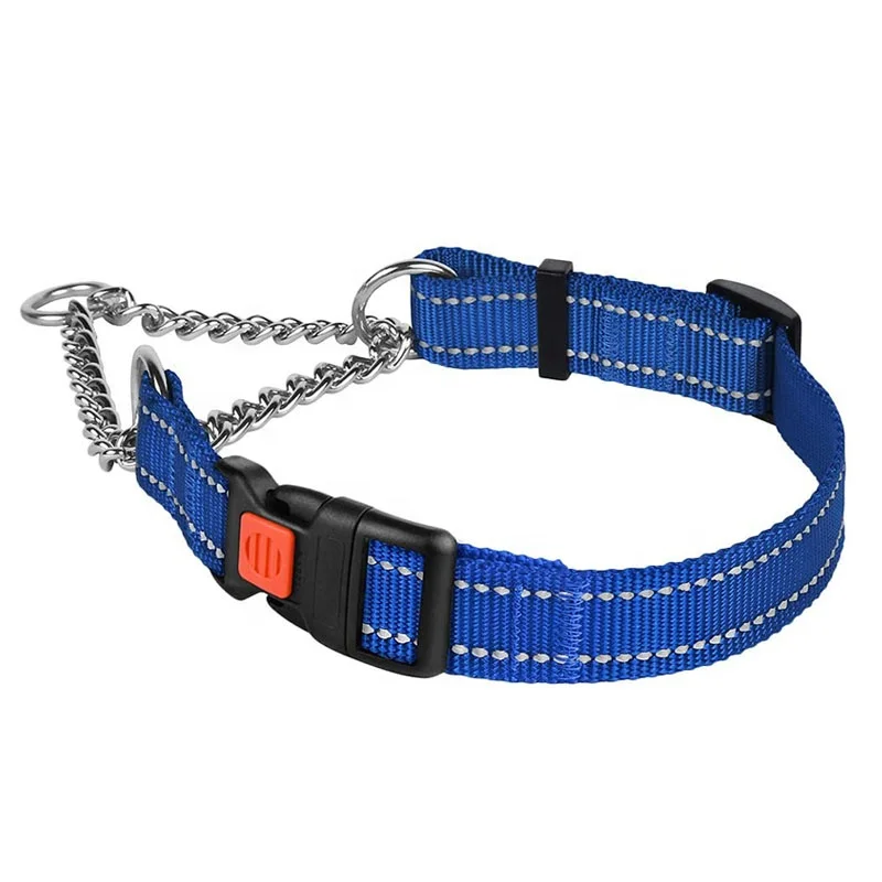 Hand Made Strong Adjustable Pet Martingale Training Stainless Chain Choke Collars for Dog