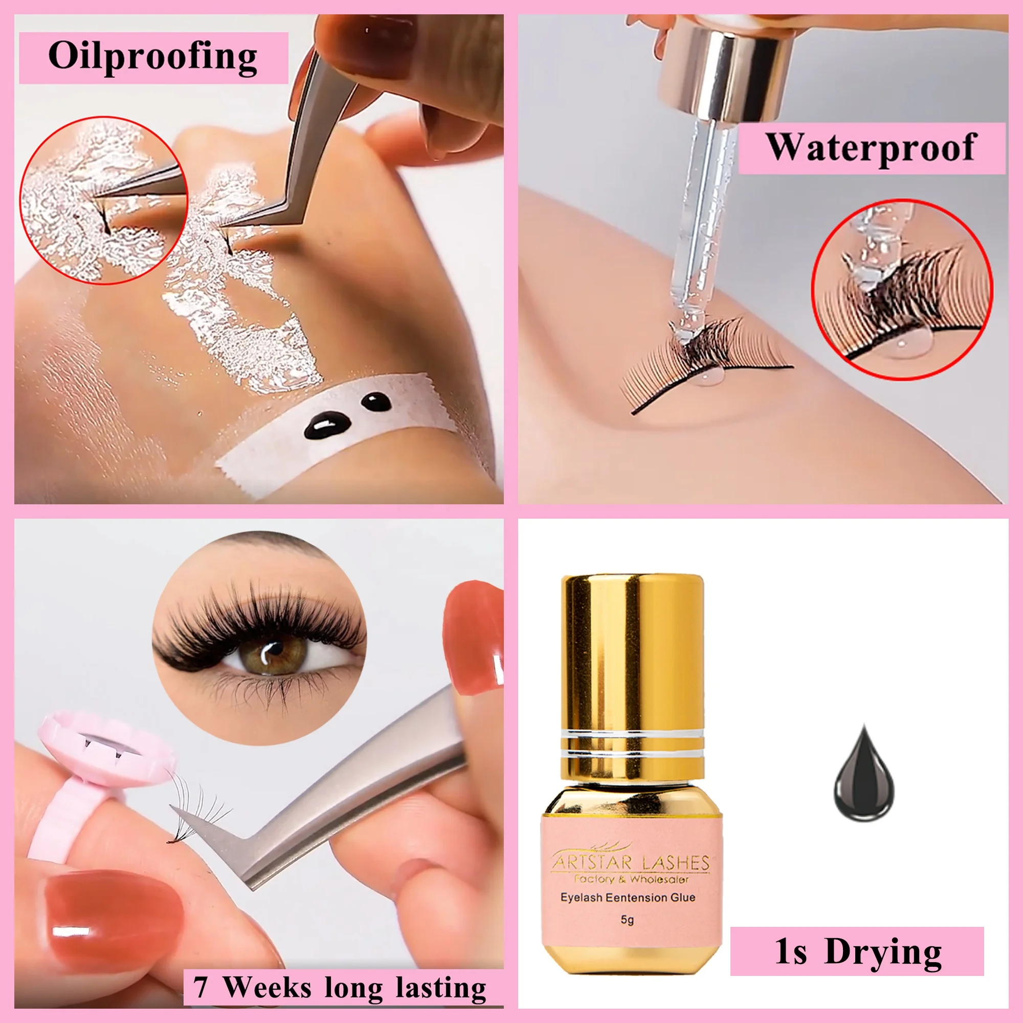 Daily Wholesale OEM ODM Korean Black Adhesive Glue Makeup Tools Waterproof Eyelash Extension Glue