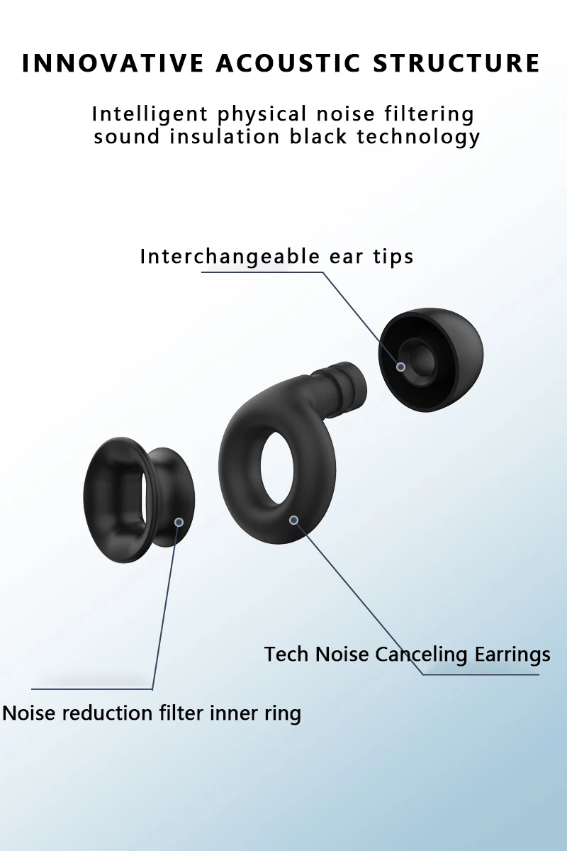 Quiet Ear Plugs for 25-28dB Noise Cancelling Soft Reusable Hearing Protection in Flexible Silicone for Sleep