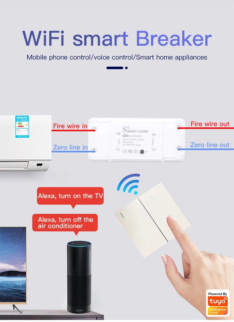  Беспроводной смарт-выключатель Wi-Fi Tuya Smart Life 10