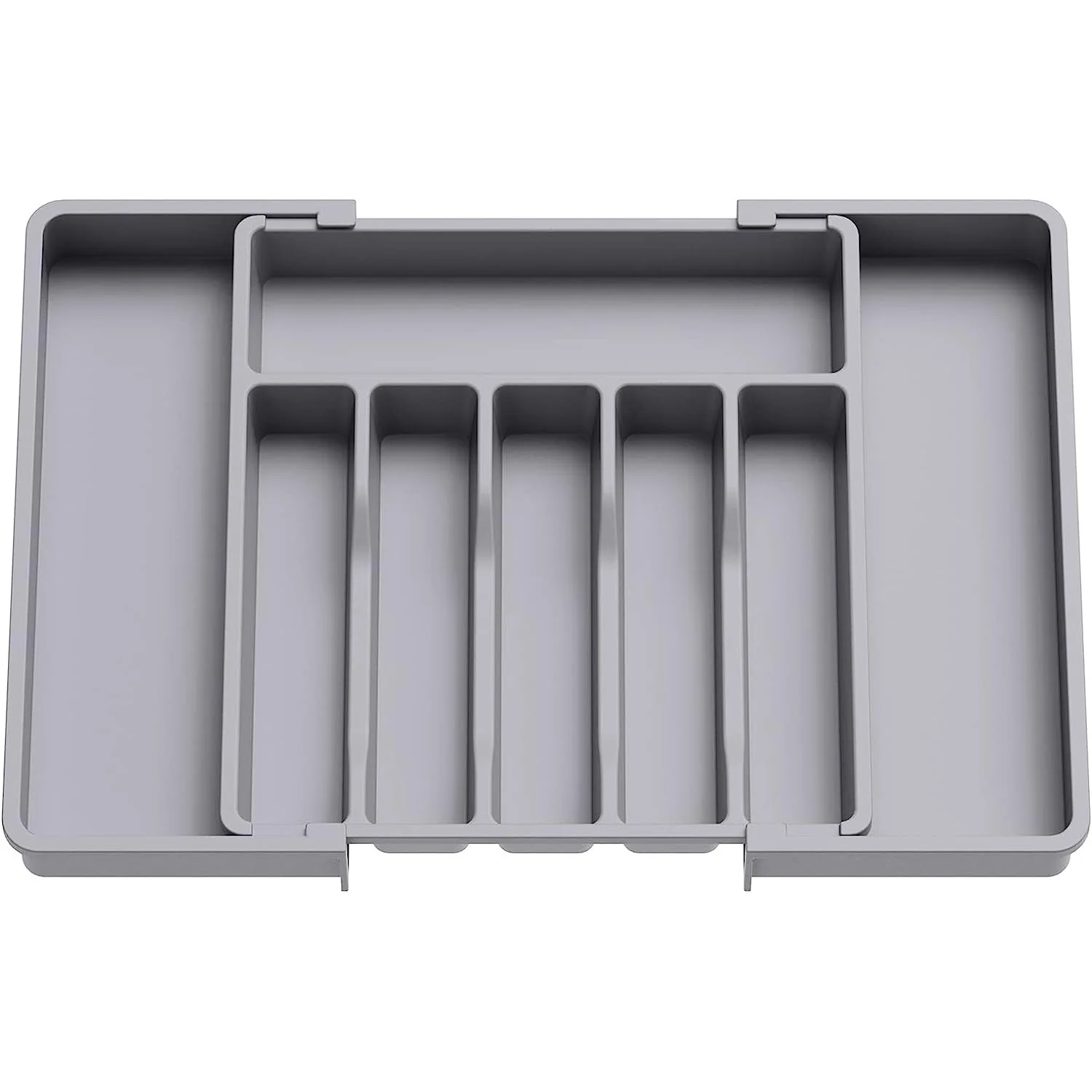 Hot Selling Expandable Utensil Tray for Kitchen Adjustable Plastic Storage for Spoons Forks Knives