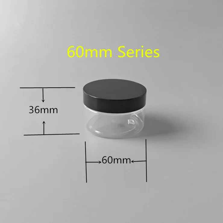 60mm diameter 50-200ml  plastic containers for food PET material with 4 colors lids stock available