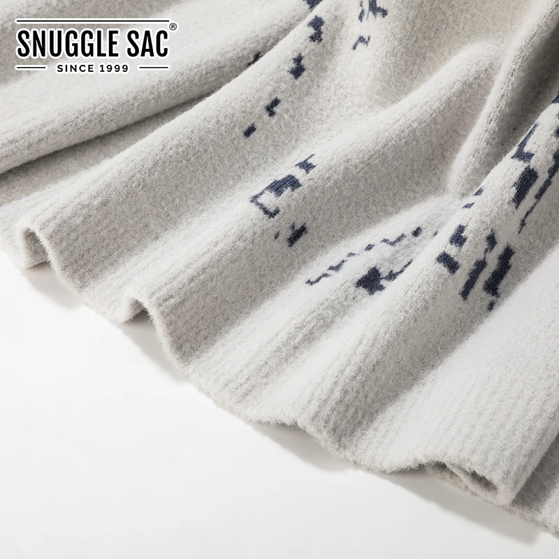 
Snuggle Sac Air Feel Double Sided Luxury Chunky Knit Throw Blanket Handmade Knitting 