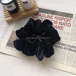 Plus Size Extra Large Elegant Girl Velvet Elastic Scrunchies Hair Rubber Band Ties For Autumn Winter