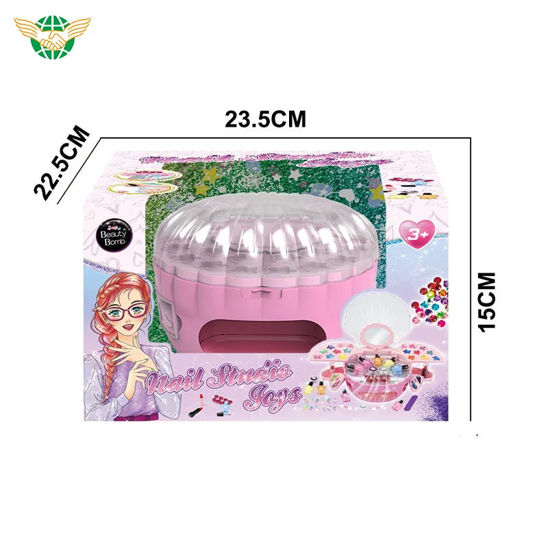 New Popularity Kids Makeup Kit Nail Polish Machine Set Nail Dryer With Eyeshadow And Lipstick For Girl