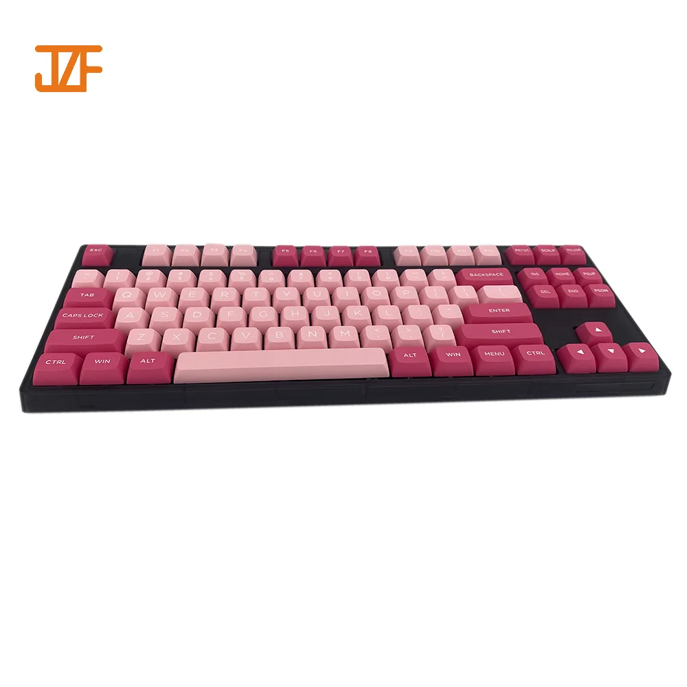 Keycaps Suppliers Custom 60% 80% 85% Gaming Double Shot Pink Keycaps Mechanical Keyboard Pbt Keycaps DIY 87 171 keys set