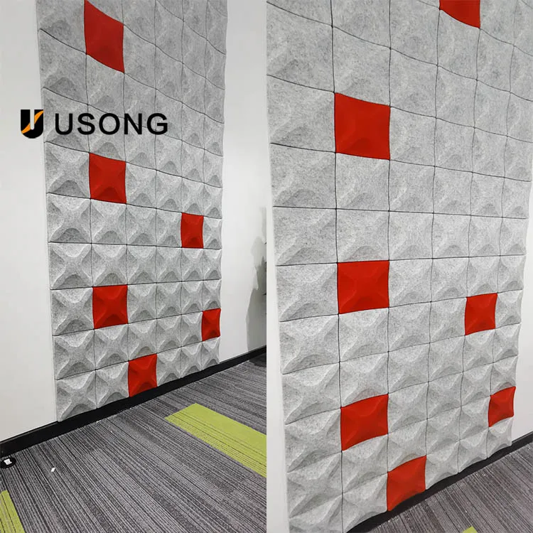 Designer 48-color Thermoforming Cinema Studio PET Felt 3d Acoustic Stereo Aound-absorbing Panel