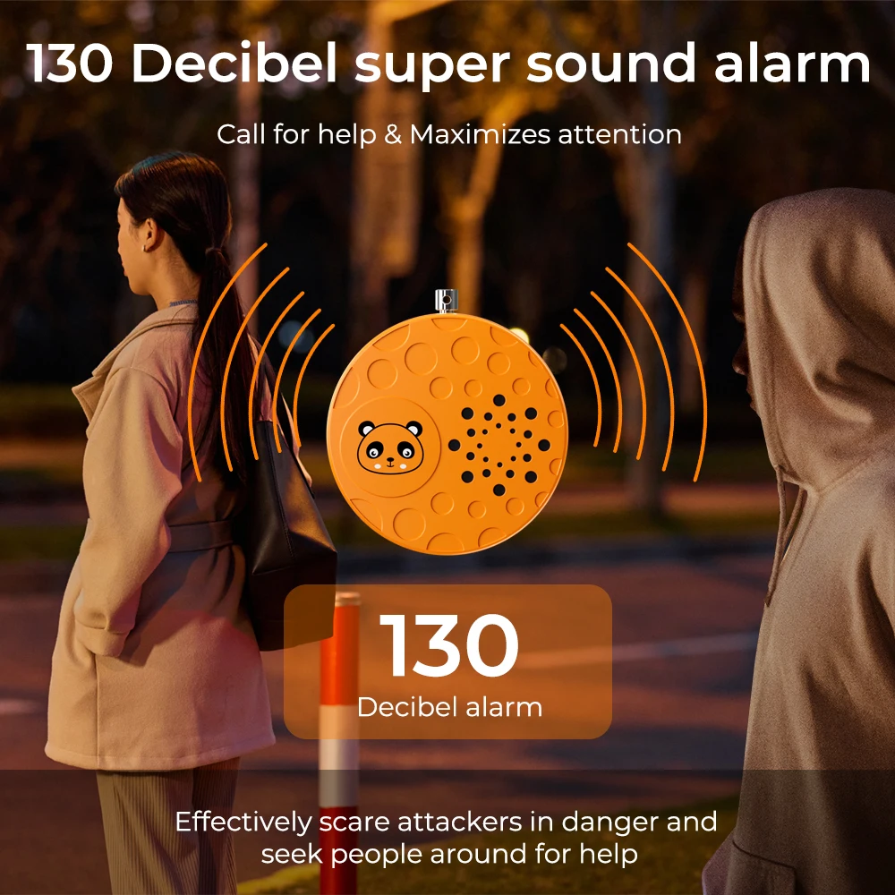 Anti theft security alarm 130 decibel alarm Emergency Safe Sound Persona Self-Defense Security Alarm Keychain with LED Light