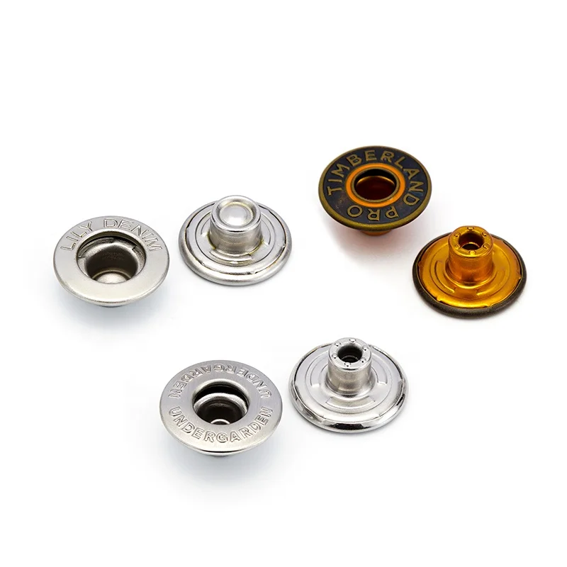 YHG Factory Supplies Classic Design Hole Plating Metal Botones Jeans Button with Rivets for Coat Jacket