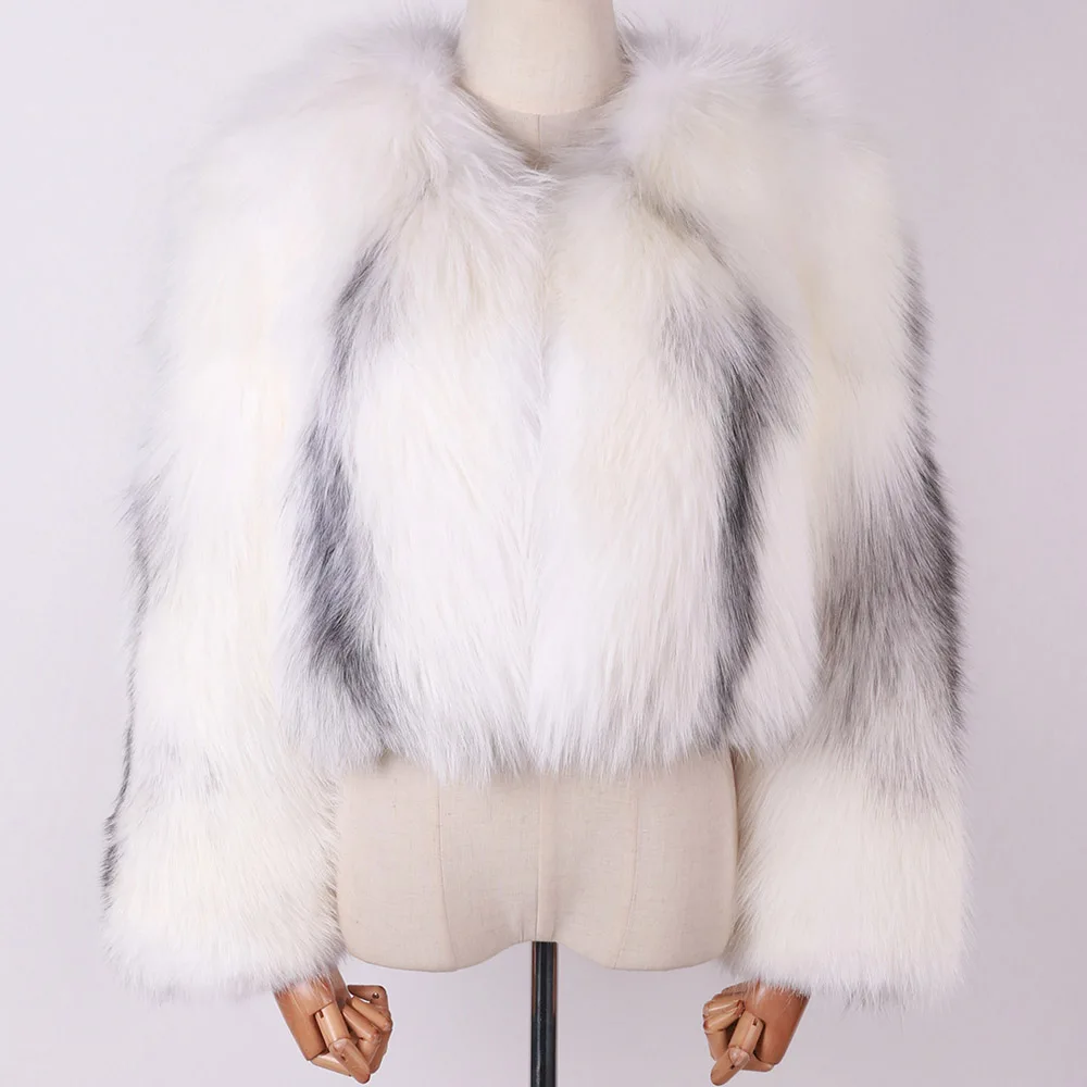 Winter Autumn Women Real Fox Fur Coat Short Natural Fur Jacket For Ladies