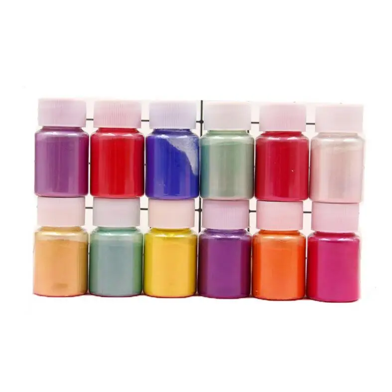 ZQX305 10G 24 colors Bulk Colorful Mica Powder pigment Powder For Epoxy Resin Soap Making Makeup