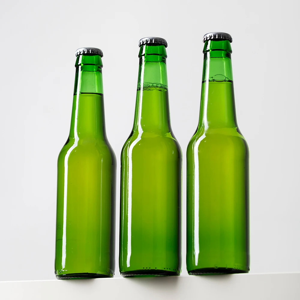 Wholesale Empty Beer Glass Bottles Amber Transparent Customized Beer Bottles
