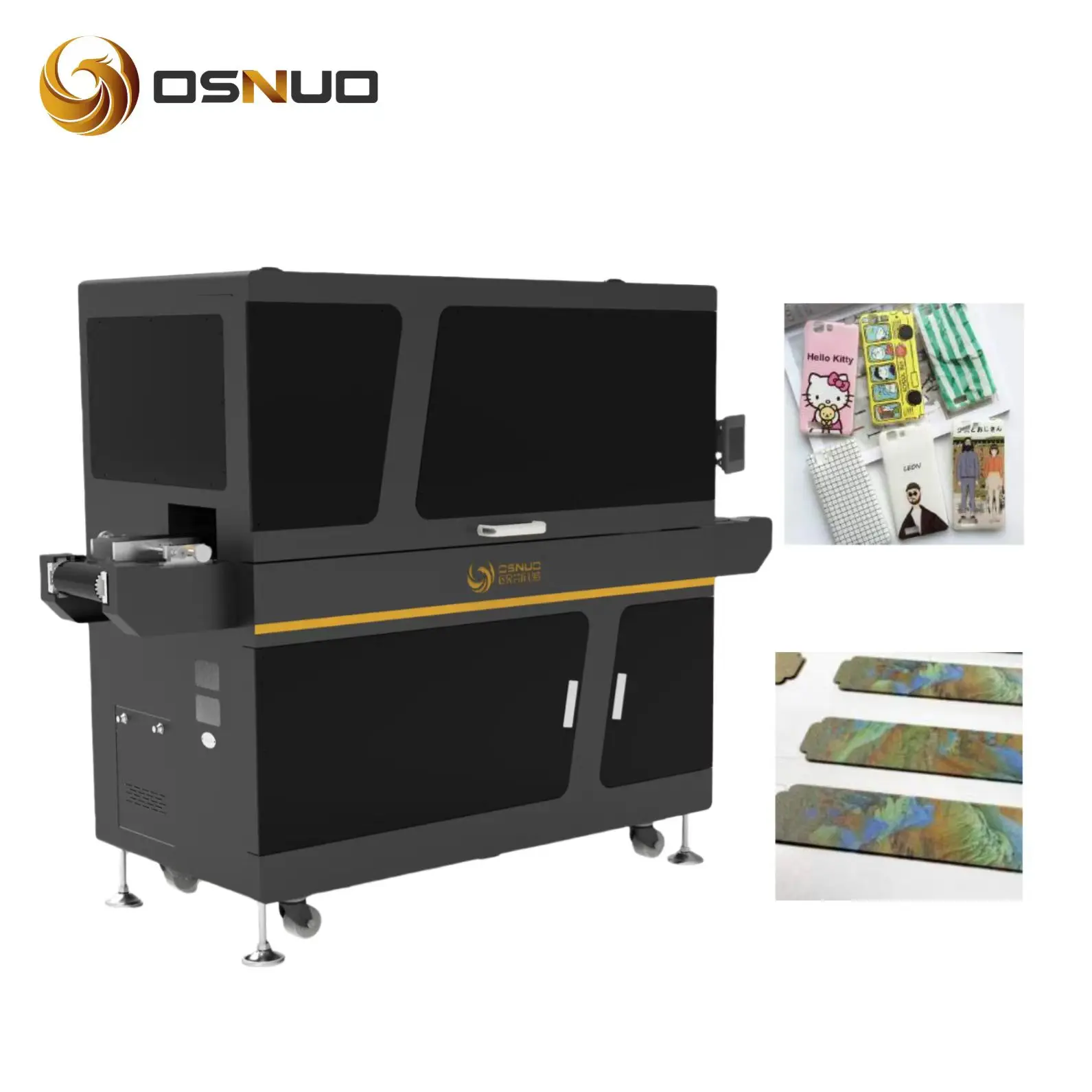 OSNUO one pass printer uv flatbed printer with belt uv printing single pass plotter for phone case plastic metal sheet