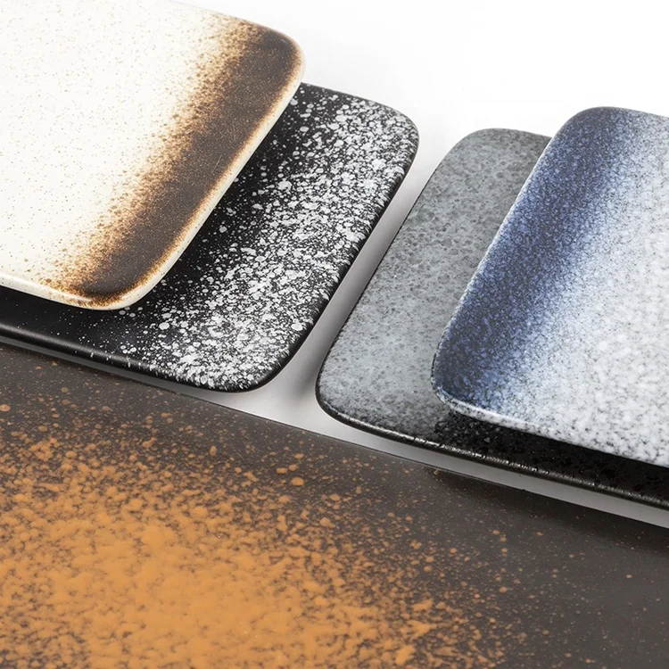 Japanese Retro Ceramic Serving Platters, Sushi Plates Rectangle Plate For Dinner Party Restaurant for Appetizer, Meat, Dessert