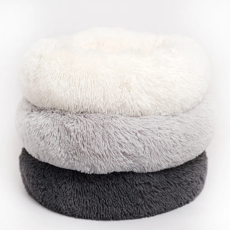 
Low price high quality personalized warm customized round plush dog bed for home 