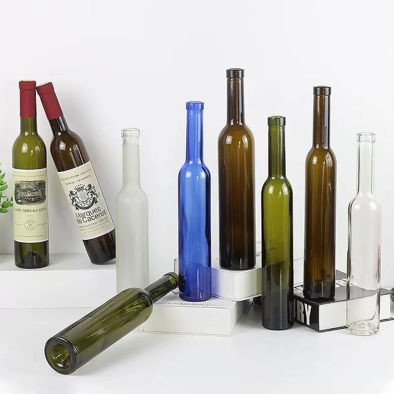 Wholesale 375ml 500ml glass wine bottle dark green wine bottle wine decorative empty bottle