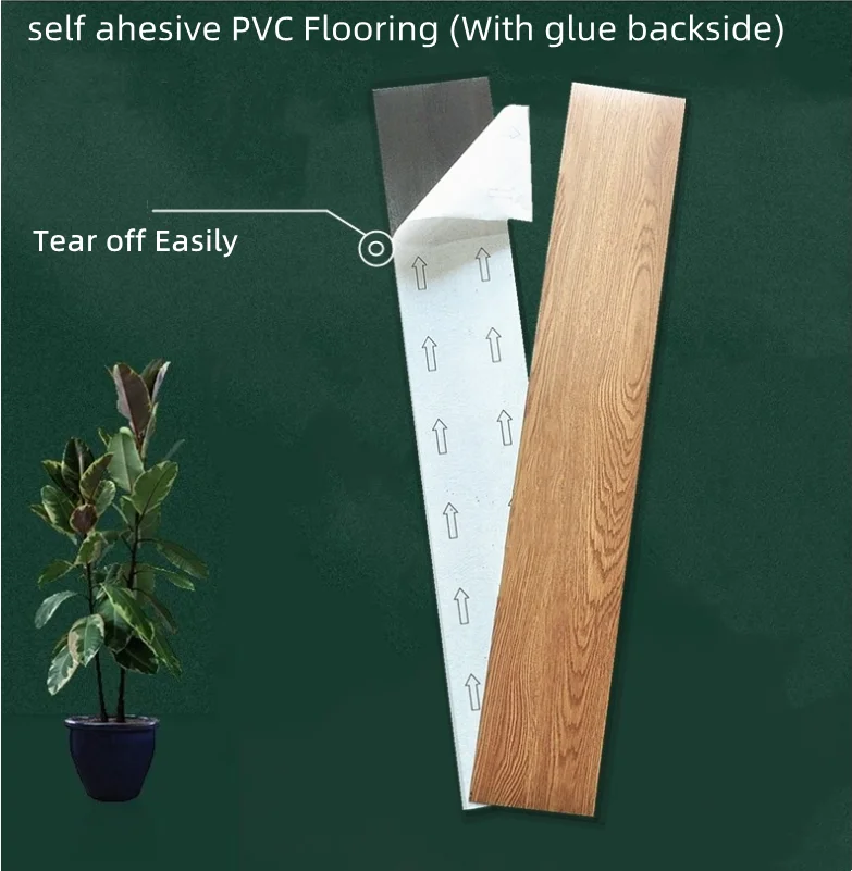 2.0mm LVT Floor 100% New Design Dry Back self adhesive Wood Series plastic PVC Vinyl Flooring Plank