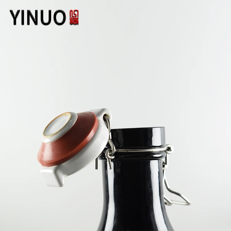 Custom beer bottle beer container with swing top cap and lid