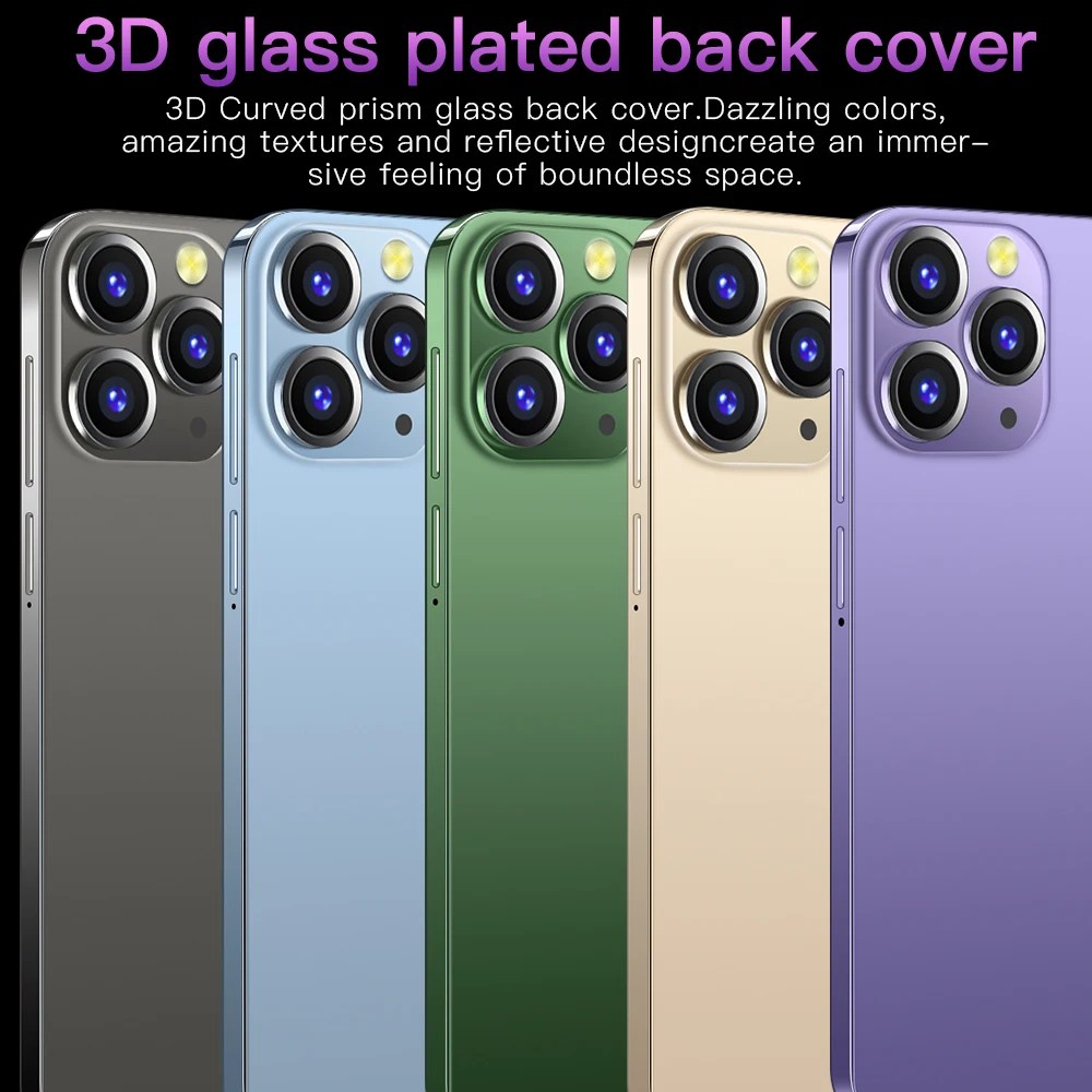 Top Original 14 Pro Max Unlocked Cell Phone 6.7 Inch 16GB + 1TB 8-Core Clone Smartphone 4K Resolution LTE English