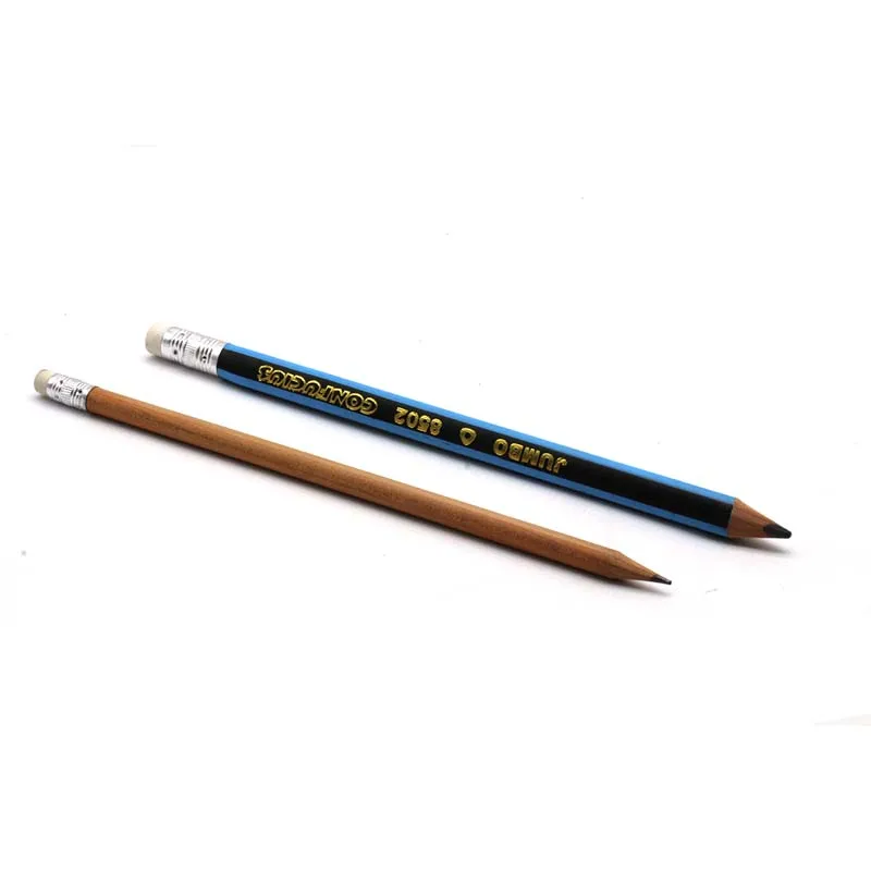 Custom Black Wood Jumbo HB Pencils With Colored Eraser High Quality Luxury Writing Pencil For Kids