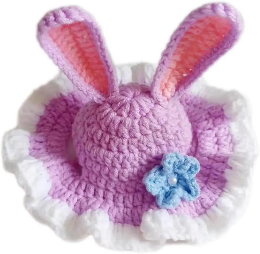 Cat Wool Knitted Hat Small Dog Handmade Hook Decorative Accessories Headwear Weaving Funny Cute Fashion Crossdressing Cat Hat