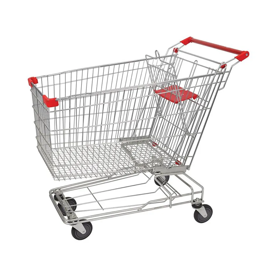 Hot Sell Shopping Carts on Wheels for Retail Stores Metal Shopping Cart Trolley