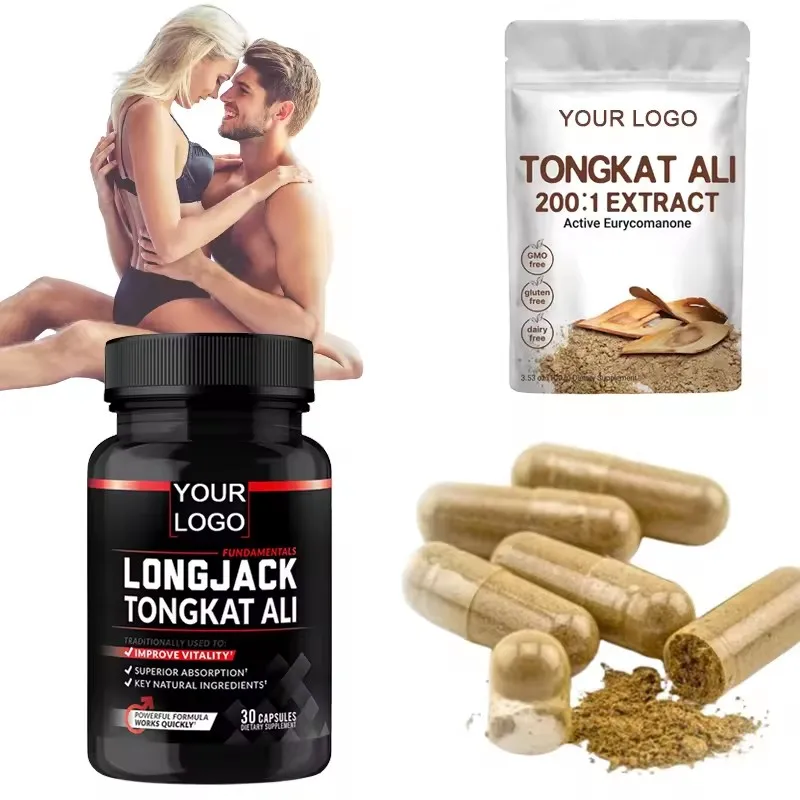 Tongkat Ali Extract 500mg Tongkat Ali Capsules Natural Factory Oem Private Label Pure for Men Health Enhancement Customized