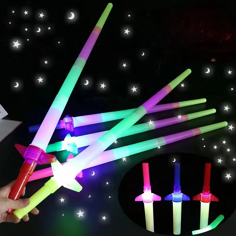 LED Party Festival Luminous Four-bar Telescopic Fluorescent Stick Luminous Sword Luminous Stick
