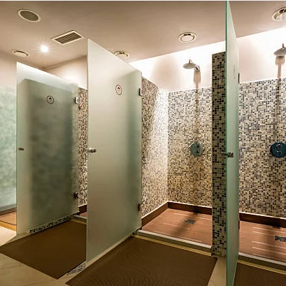 High Quality Hotel Sliding Black Glass Tempered Glass Door Bathroom Large Shower Room Tempering Glass