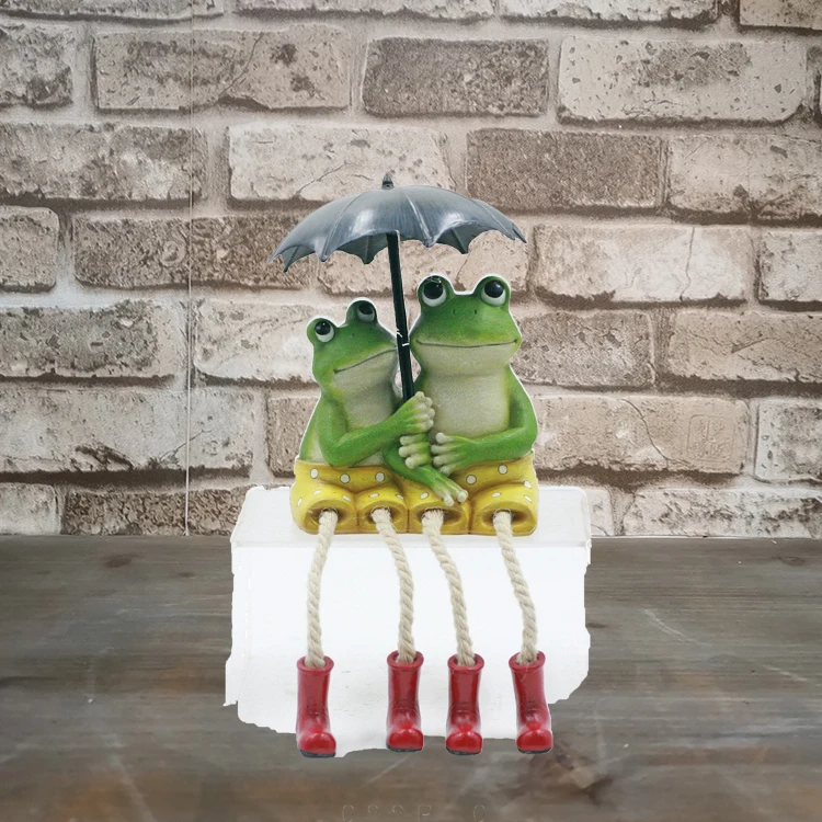 Wholesale Resin Figurines Yoga Frog Statue Large Frog Fairy Figurine Decor Home Garden